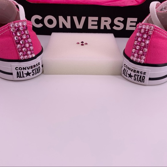 CONVERSE PINK EMBELLISHED CONVERSE T-SHOES SIZE 7 - Picture 14 of 16